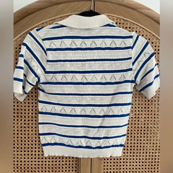 ZARA vintage knit crop collar v neck - Picture 2 of 2